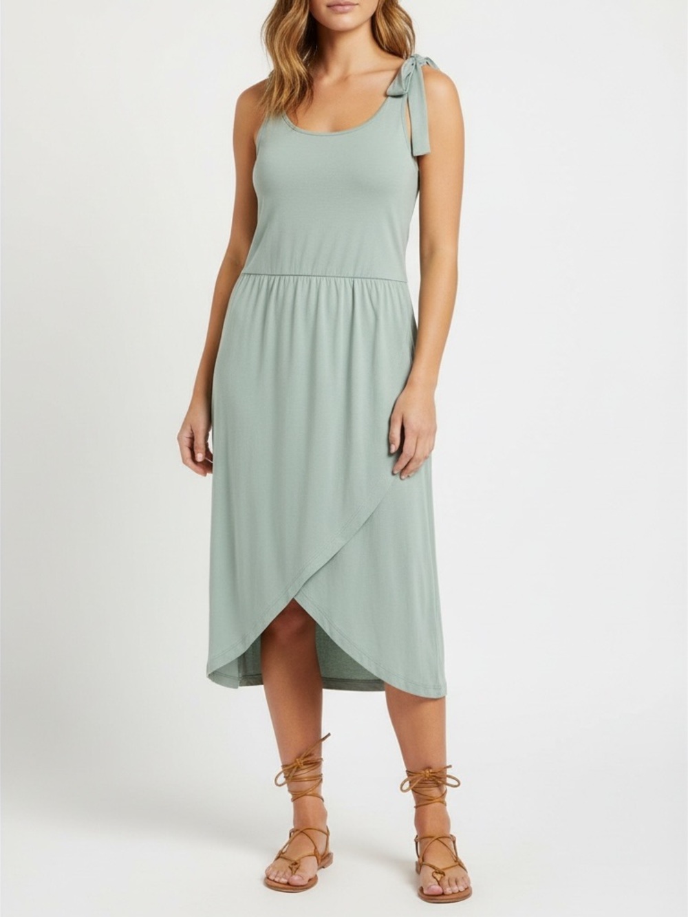 Myra Bay | Organic cotton tiered midi sleeveless sundress size large